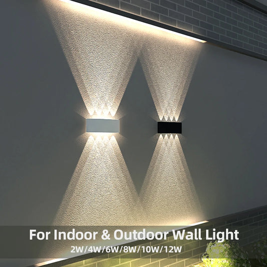 LED Wall Lamp Waterproof Aluminum IP65 Outdoor Garden Lights 8W 12W