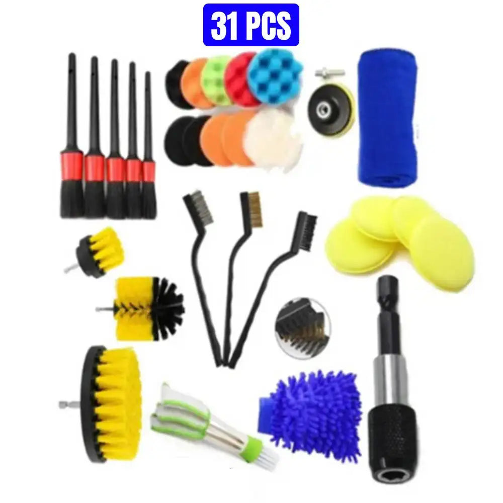 Electric Drill Brush Set, 12/4-Piece – Scrubbing and Cleaning Brushes for Household Tasks, Carpets, Glass, Cars, Bathrooms, Kitchens, and Toilets.