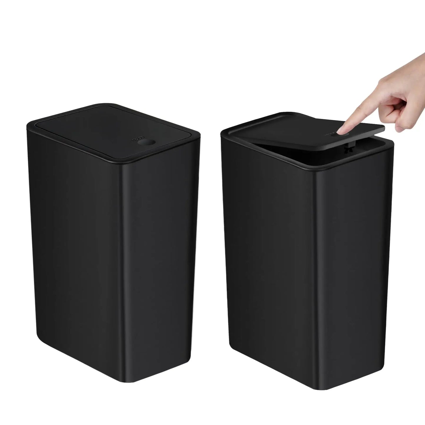 10L Bathroom Trash Can – Small Garbage Can with Pop-up Press Top Lid for Living Room, Bedroom, Toilet, and Plastic Wastebasket Use.