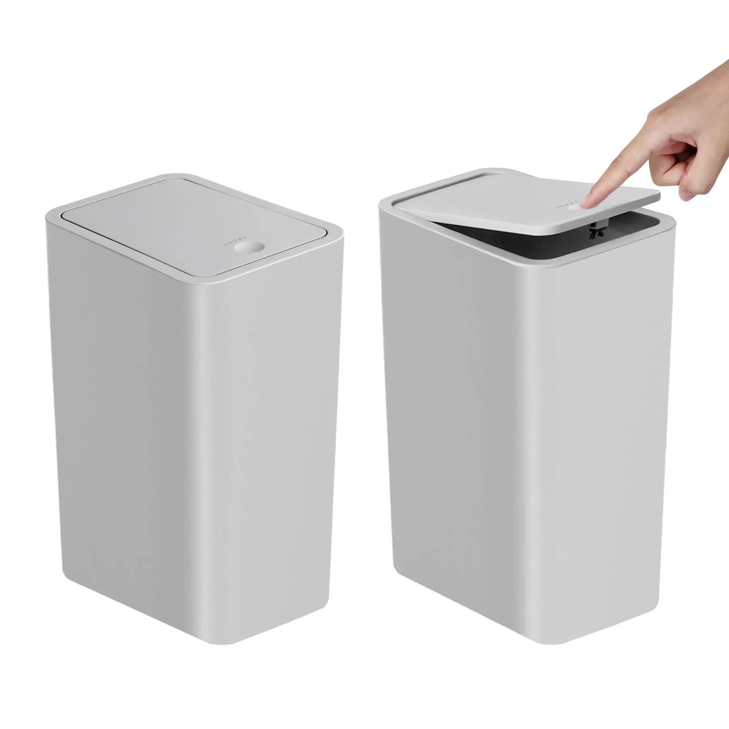 10L Bathroom Trash Can – Small Garbage Can with Pop-up Press Top Lid for Living Room, Bedroom, Toilet, and Plastic Wastebasket Use.