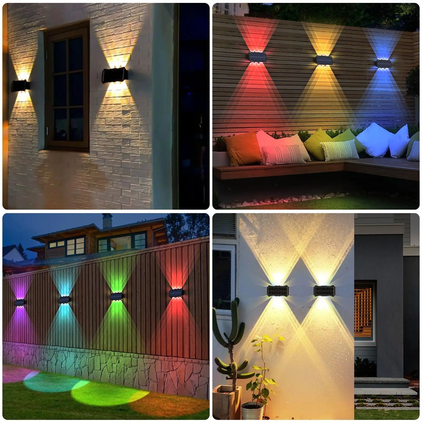 Solar Wall Outdoor Lamps Waterproof Garden Decoration Warm Exterior Wall Lights