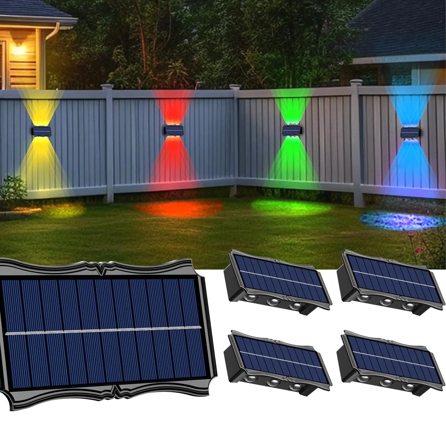 Solar Wall Outdoor Lamps Waterproof Garden Decoration Warm Exterior Wall Lights