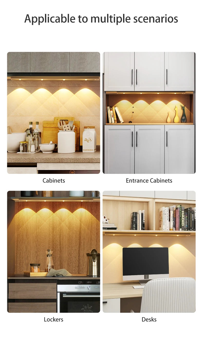 Motion Sensor Night Light for Kitchen Wardrobe Cabinet Lighting 20CM/30CM/40CM/50CM