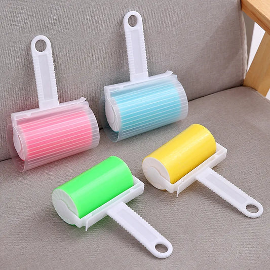 Reusable Washable Sticky Roller – Portable Clothes, Pet Hair, and Dust Collector for Carpet, Bed, and Sofa Cleaning.