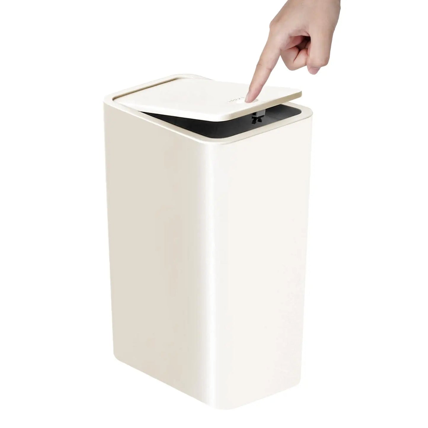 10L Bathroom Trash Can – Small Garbage Can with Pop-up Press Top Lid for Living Room, Bedroom, Toilet, and Plastic Wastebasket Use.