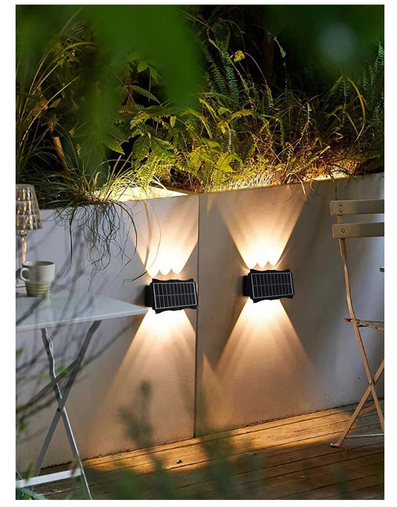 Solar Wall Outdoor Lamps Waterproof Garden Decoration Warm Exterior Wall Lights