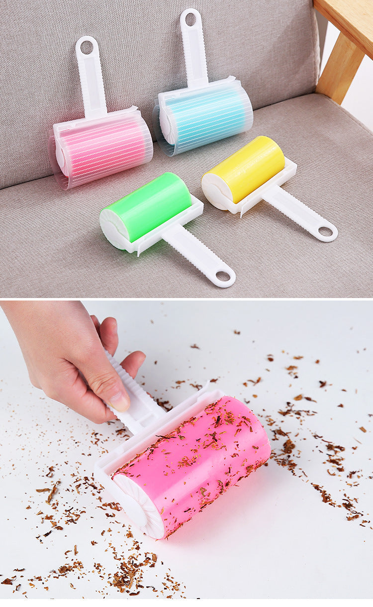 Reusable Washable Sticky Roller – Portable Clothes, Pet Hair, and Dust Collector for Carpet, Bed, and Sofa Cleaning.