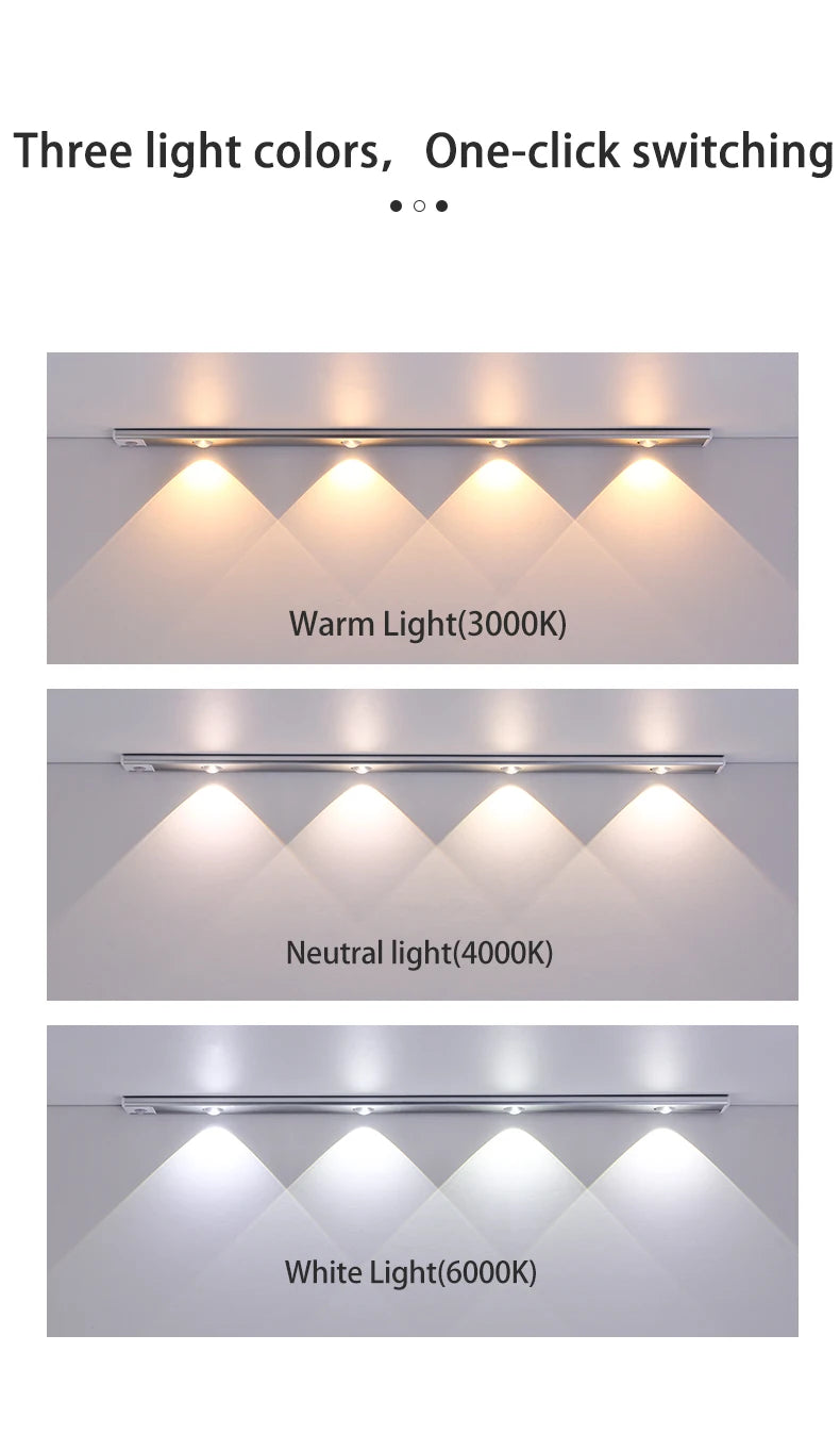 Motion Sensor Night Light for Kitchen Wardrobe Cabinet Lighting 20CM/30CM/40CM/50CM