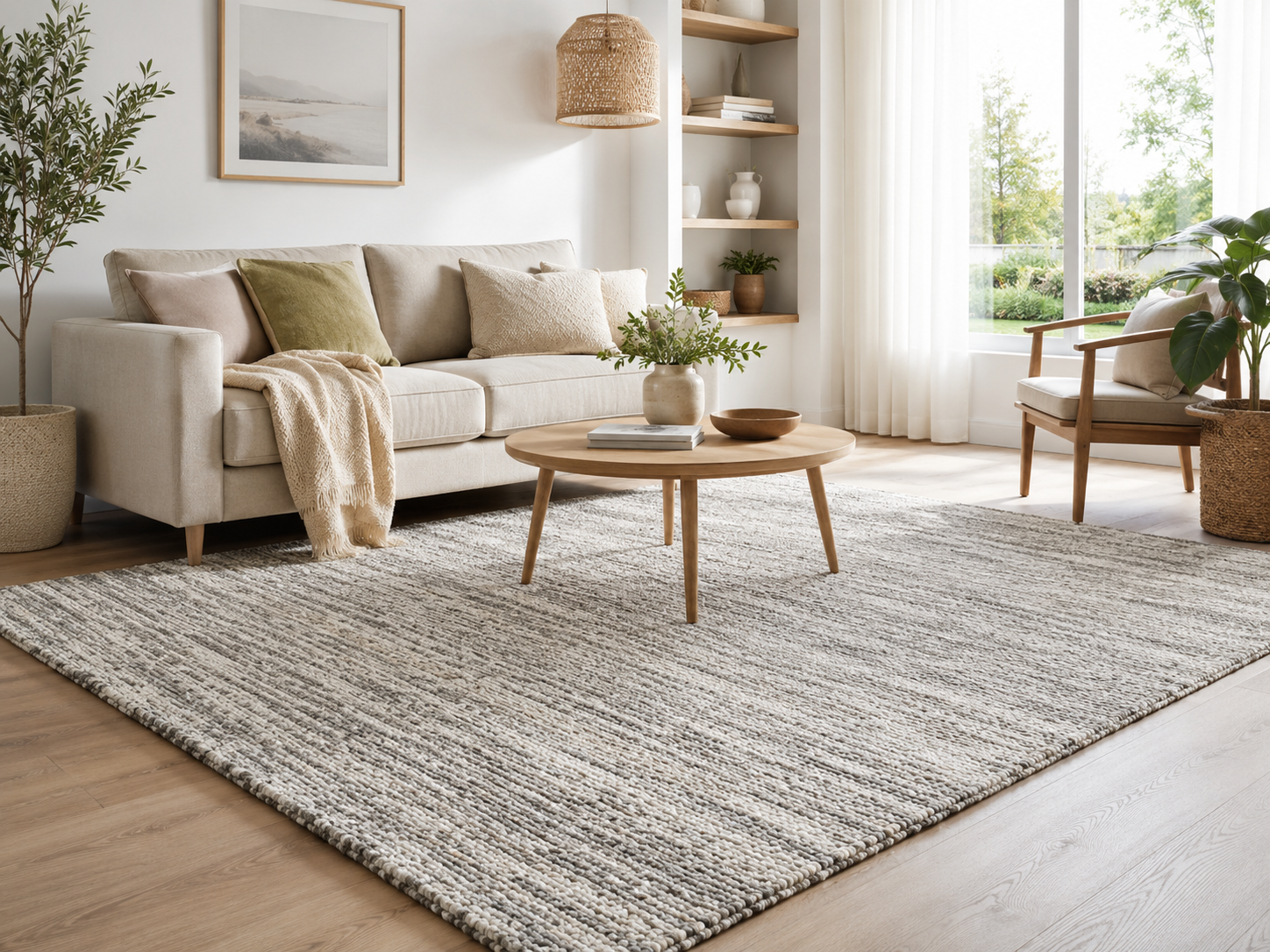 Soft area rug in living room