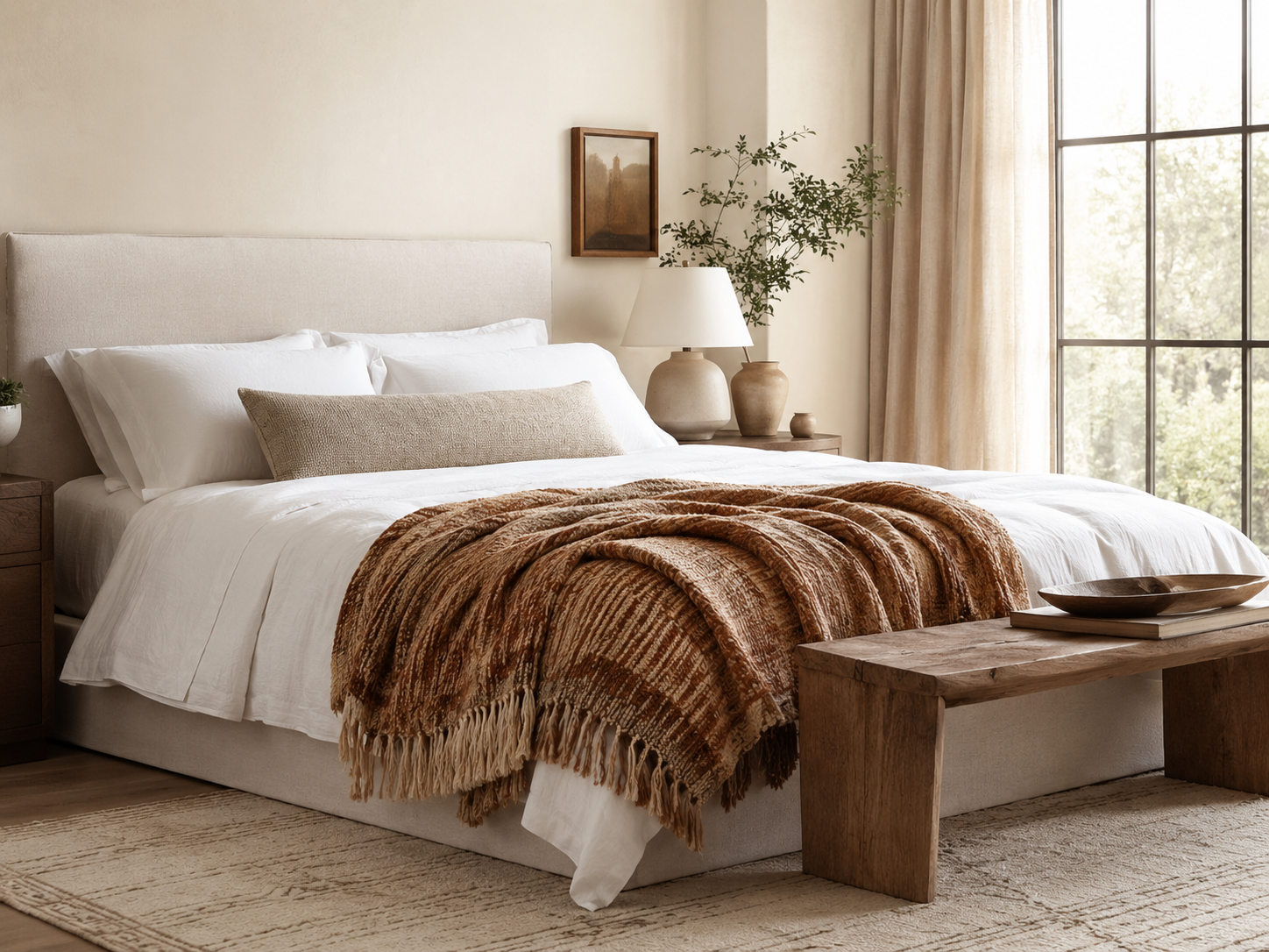 Blanket on bed